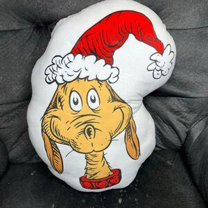 Max the Dog Dr. Seuss The Grinch Christmas Holiday Shaped Toss Pillow